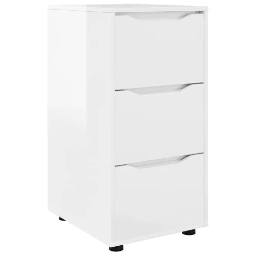 Tárolószekrény Magas Fényű Fehér 40 x 48 x 81 cm Faanyag