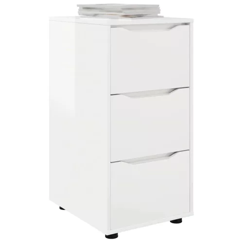  Tárolószekrény Magas Fényű Fehér 40 x 48 x 81 cm Faanyag