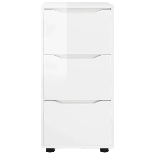  Tárolószekrény Magas Fényű Fehér 40 x 48 x 81 cm Faanyag