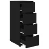  Tárolószekrény Fekete 40 x 48 x 105 cm Faanyag