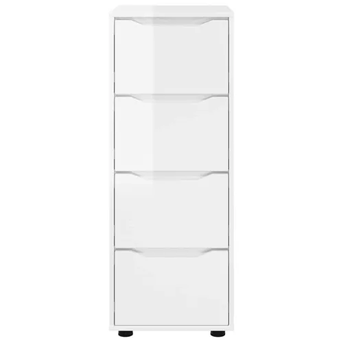  Tárolószekrény Magas Fényű Fehér 40 x 48 x 105 cm Faanyag