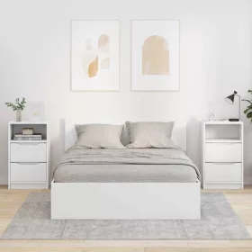    Éjjeliszekrények fiókkal 2 pcs Fehér 40 x 30 x 467 cm Faanyag
