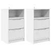  Éjjeliszekrények fiókkal 2 pcs Fehér 40 x 30 x 467 cm Faanyag