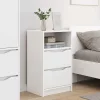  Éjjeliszekrények fiókkal 2 pcs Fehér 40 x 30 x 467 cm Faanyag