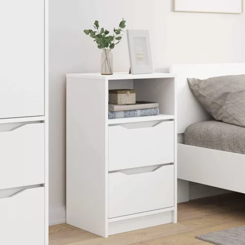  Éjjeliszekrények fiókkal 2 pcs Fehér 40 x 30 x 467 cm Faanyag