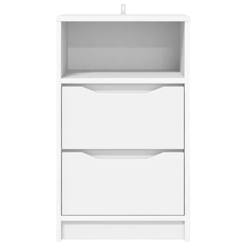  Éjjeliszekrények fiókkal 2 pcs Fehér 40 x 30 x 467 cm Faanyag