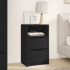  Éjjeli asztal fiókkal Fekete 40 x 30 x 467 cm Faanyag