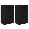  Éjjeliszekrények fiókkal 2 pcs Fekete 40 x 30 x 467 cm Faanyag