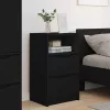  Éjjeliszekrények fiókkal 2 pcs Fekete 40 x 30 x 467 cm Faanyag