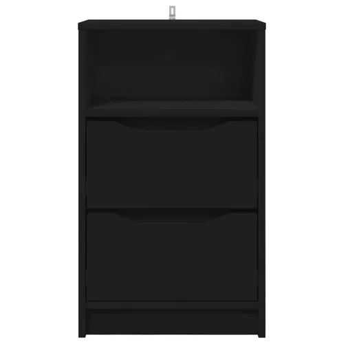  Éjjeliszekrények fiókkal 2 pcs Fekete 40 x 30 x 467 cm Faanyag