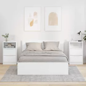   Éjjeliszekrények 2 pcs Magas Fényű Fehér 40 x 30 x 467 cm