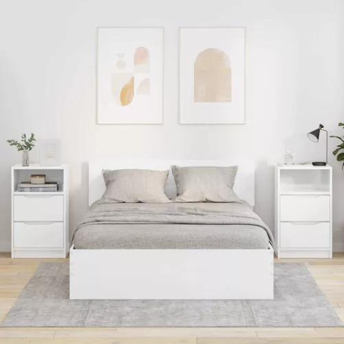  Éjjeliszekrények 2 pcs Magas Fényű Fehér 40 x 30 x 467 cm
