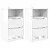  Éjjeliszekrények 2 pcs Magas Fényű Fehér 40 x 30 x 467 cm