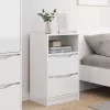  Éjjeliszekrények 2 pcs Magas Fényű Fehér 40 x 30 x 467 cm