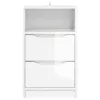  Éjjeliszekrények 2 pcs Magas Fényű Fehér 40 x 30 x 467 cm