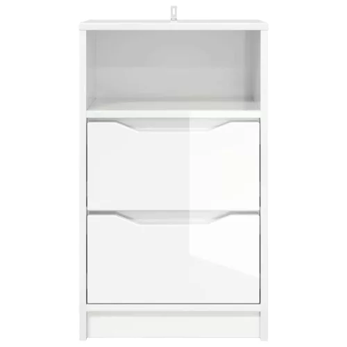  Éjjeliszekrények 2 pcs Magas Fényű Fehér 40 x 30 x 467 cm