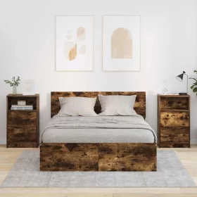    Éjjeliszekrények 2 pcs Füstölt tölgy 40 x 30 x 467 cm Faanyag