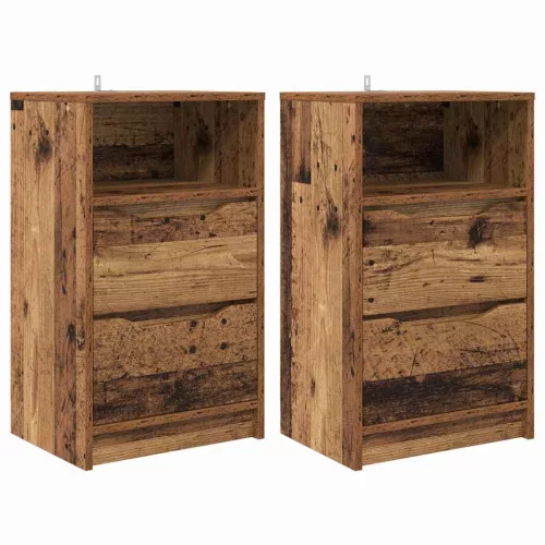  Éjjeliszekrények fiókkal 2 pcs Öreg fa 40 x 30 x 467 cm Faanyag