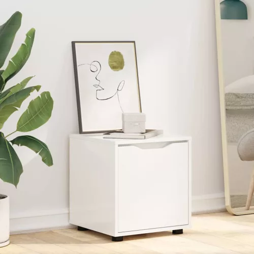  Fürdőszoba Székény Magas Fényű Fehér 40,5 x 40 x 44 cm Faanyag