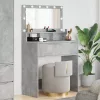  Hálószobai Öltözködő Asztalok Beton Szürke 80 x 39,6 x 135 cm