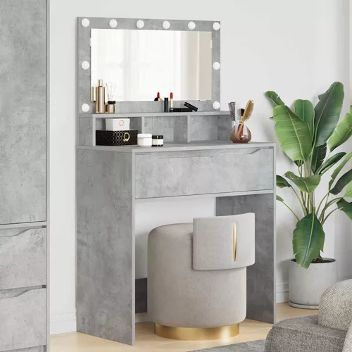  Hálószobai Öltözködő Asztalok Beton Szürke 80 x 39,6 x 135 cm