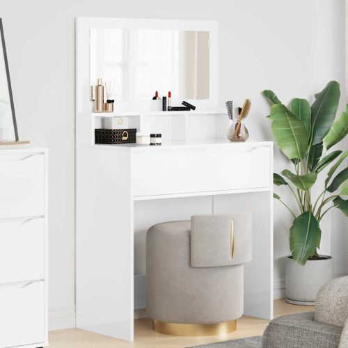  Hálószobai Öltözködő Asztalok fiókkal Magas Fényű Fehér