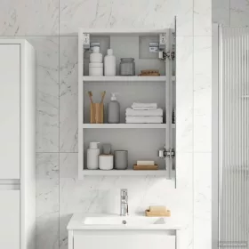    Fürdőszobai tükörszekrény Fehér 30 x 10,5 x 50 cm Faanyag