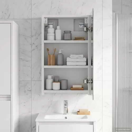  Fürdőszobai tükörszekrény Fehér 30 x 10,5 x 50 cm Faanyag