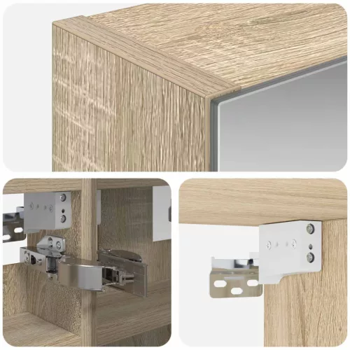  Fürdőszobai tükörszekrény Sonoma tölgy 30 x 10,5 x 50 cm