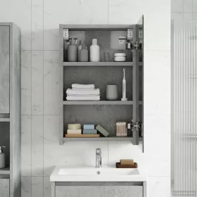    Fürdőszobai tükörszekrény Beton Szürke 30 x 10,5 x 50 cm