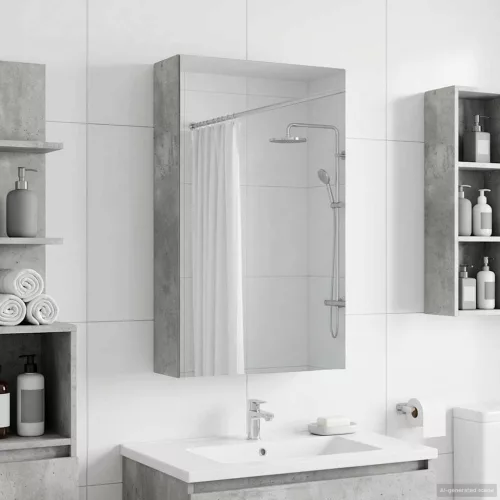  Fürdőszobai tükörszekrény Beton Szürke 30 x 10,5 x 50 cm