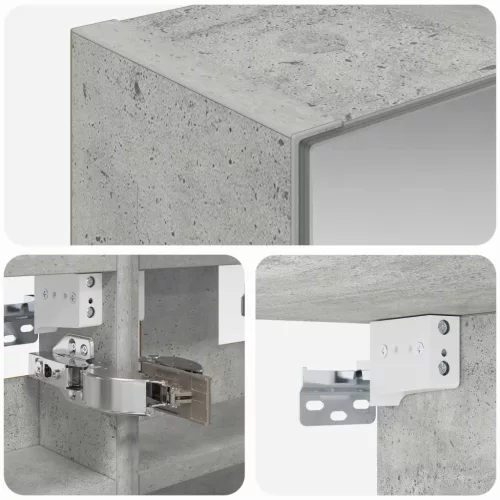  Fürdőszobai tükörszekrény Beton Szürke 30 x 10,5 x 50 cm