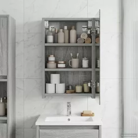    Fürdőszobai tükörszekrény Szürke Sonoma 30 x 10,5 x 50 cm