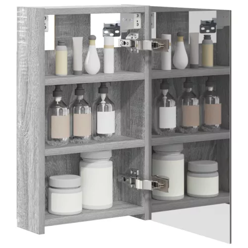  Fürdőszobai tükörszekrény Szürke Sonoma 30 x 10,5 x 50 cm