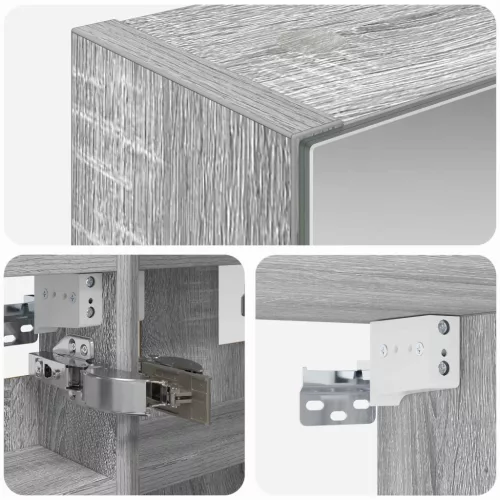  Fürdőszobai tükörszekrény Szürke Sonoma 30 x 10,5 x 50 cm