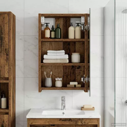  Fürdőszobai tükörszekrény Öreg fa 30 x 10,5 x 50 cm Faanyag