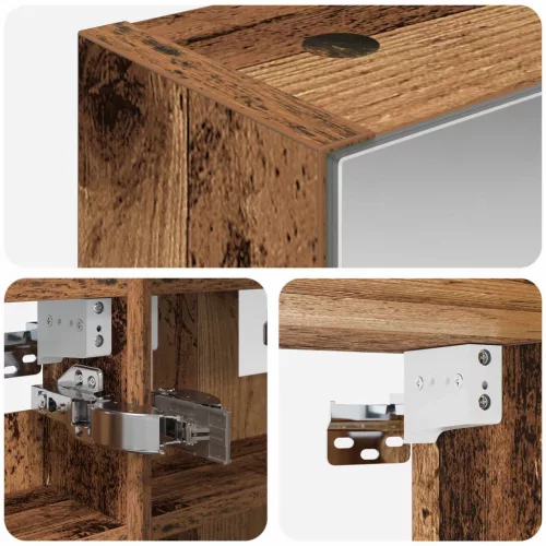  Fürdőszobai tükörszekrény Öreg fa 30 x 10,5 x 50 cm Faanyag