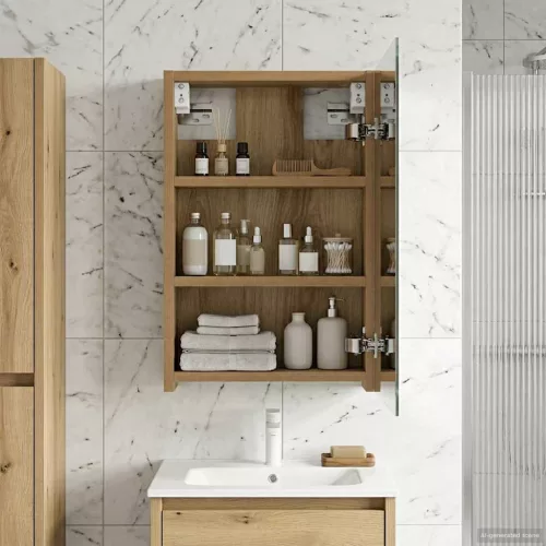  Fürdőszobai tükörszekrény Művészi tölgy 30 x 10,5 x 50 cm