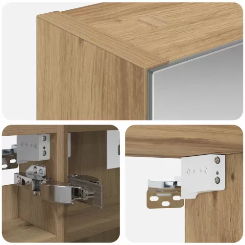  Fürdőszobai tükörszekrény Művészi tölgy 30 x 10,5 x 50 cm