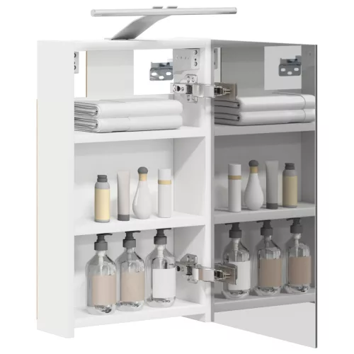  Fürdőszobai tükörszekrény Fehér 30 x 10,5 x 50 cm Faanyag