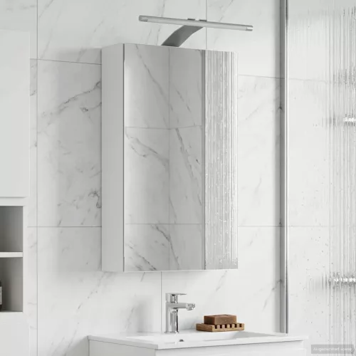  Fürdőszobai tükörszekrény Fehér 30 x 10,5 x 50 cm Faanyag