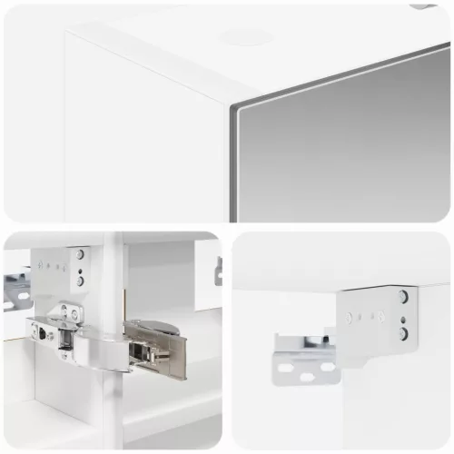  Fürdőszobai tükörszekrény Fehér 30 x 10,5 x 50 cm Faanyag