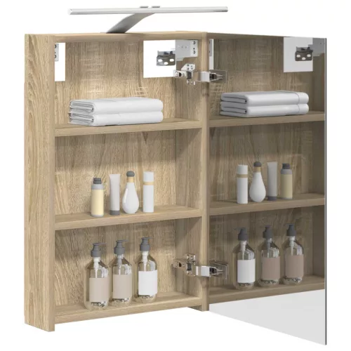  Fürdőszobai tükörszekrény Sonoma tölgy 40 x 10,5 x 60,5 cm