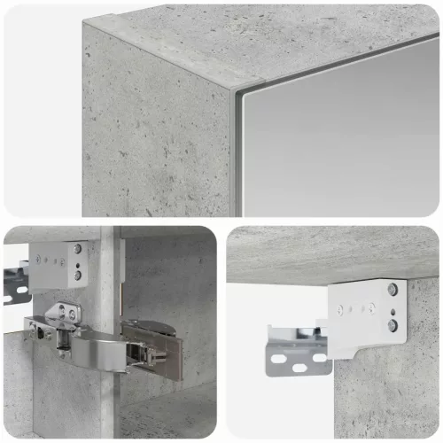  Fürdőszobai tükörszekrény Beton Szürke 40 x 10,5 x 60,5 cm