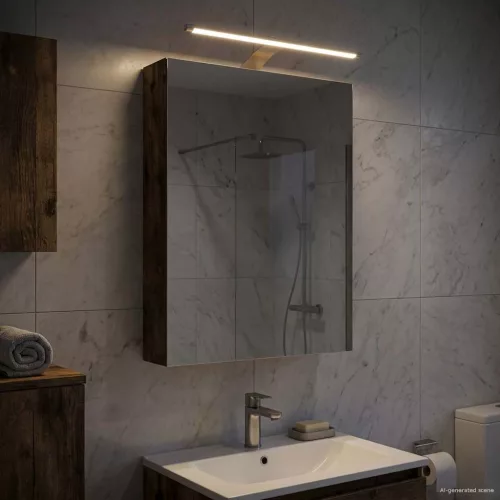  Fürdőszobai tükörszekrény Füstölt tölgy 40 x 10,5 x 60,5 cm