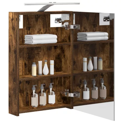  Fürdőszobai tükörszekrény Füstölt tölgy 40 x 10,5 x 60,5 cm