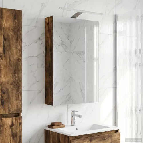  Fürdőszobai tükörszekrény Füstölt tölgy 40 x 10,5 x 60,5 cm