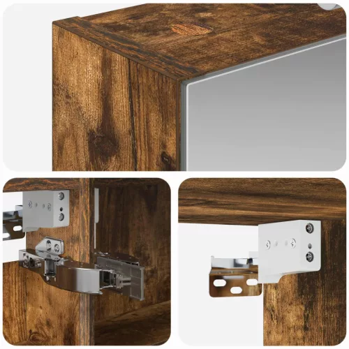  Fürdőszobai tükörszekrény Füstölt tölgy 40 x 10,5 x 60,5 cm