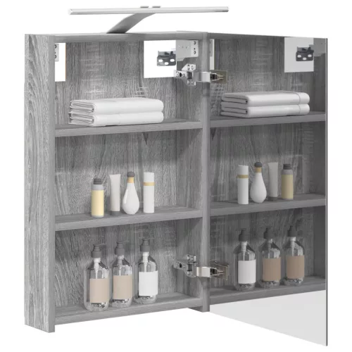  Fürdőszobai tükörszekrény Szürke Sonoma 40 x 10,5 x 60,5 cm