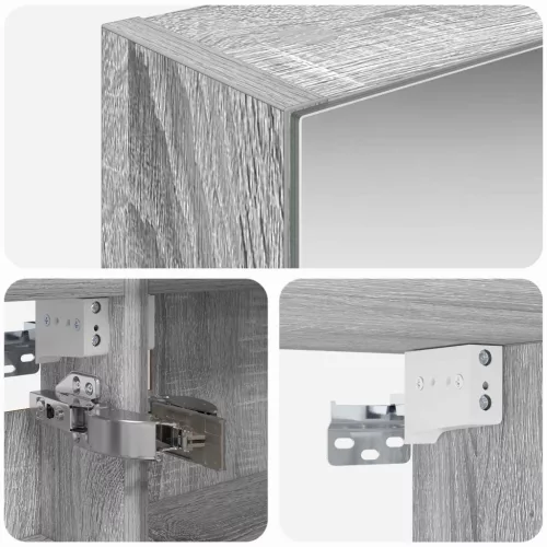  Fürdőszobai tükörszekrény Szürke Sonoma 40 x 10,5 x 60,5 cm